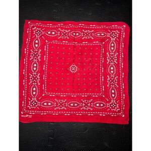 Vintage 1950s Fast Color Red Bandana Elephant Trunk Up Paisley Made in USA